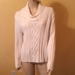 NEW Karen Scott Rolled Neckline Sweater Size Large